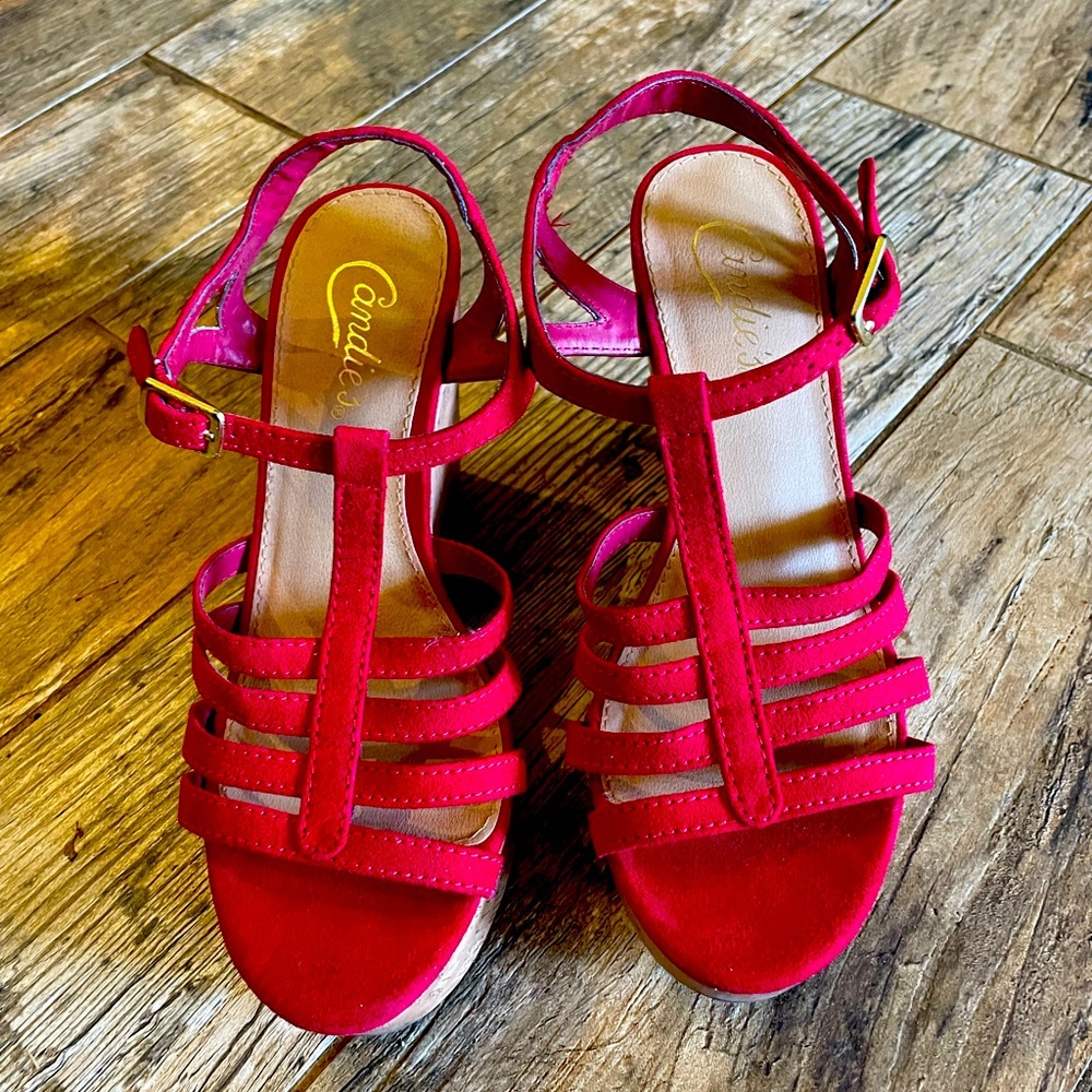 Candies Platform Sandals, Size 7